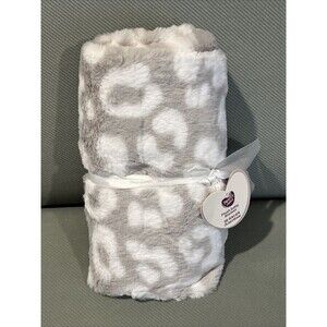 Parents Choice Animal Print Gray White Cheetah Baby Blanket Minky Plush Soft New